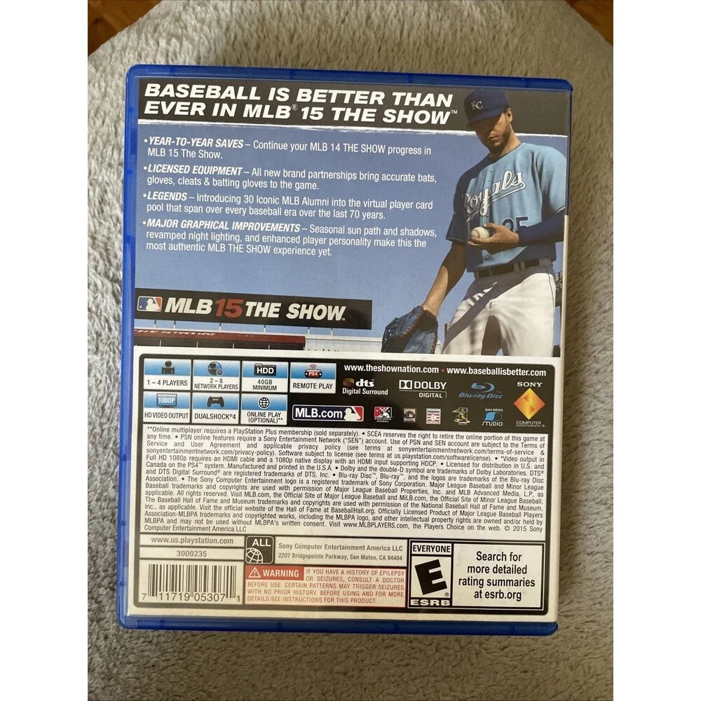 MLB 15: The Show Sony PlayStation 4 PS4 Excellent Condition